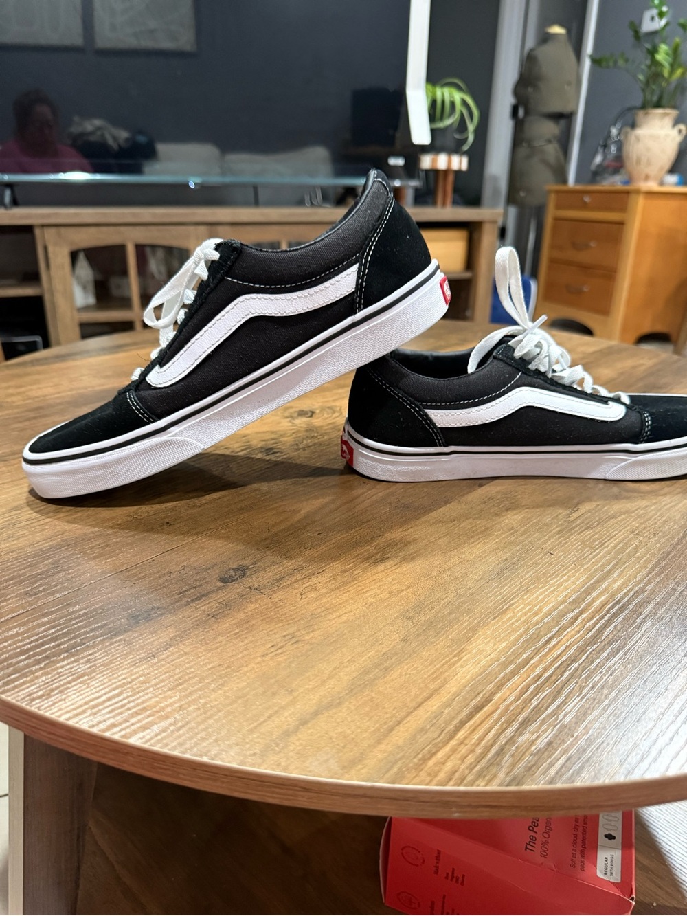 Vans Black and White Old Skool Low-Top Sneakers - Picture 3 of 6